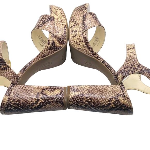 Anne Klein Women's Ventura Ankle Strap Dress Sandals – Size 8.5, Snakeskin Print - Picture 7 of 8